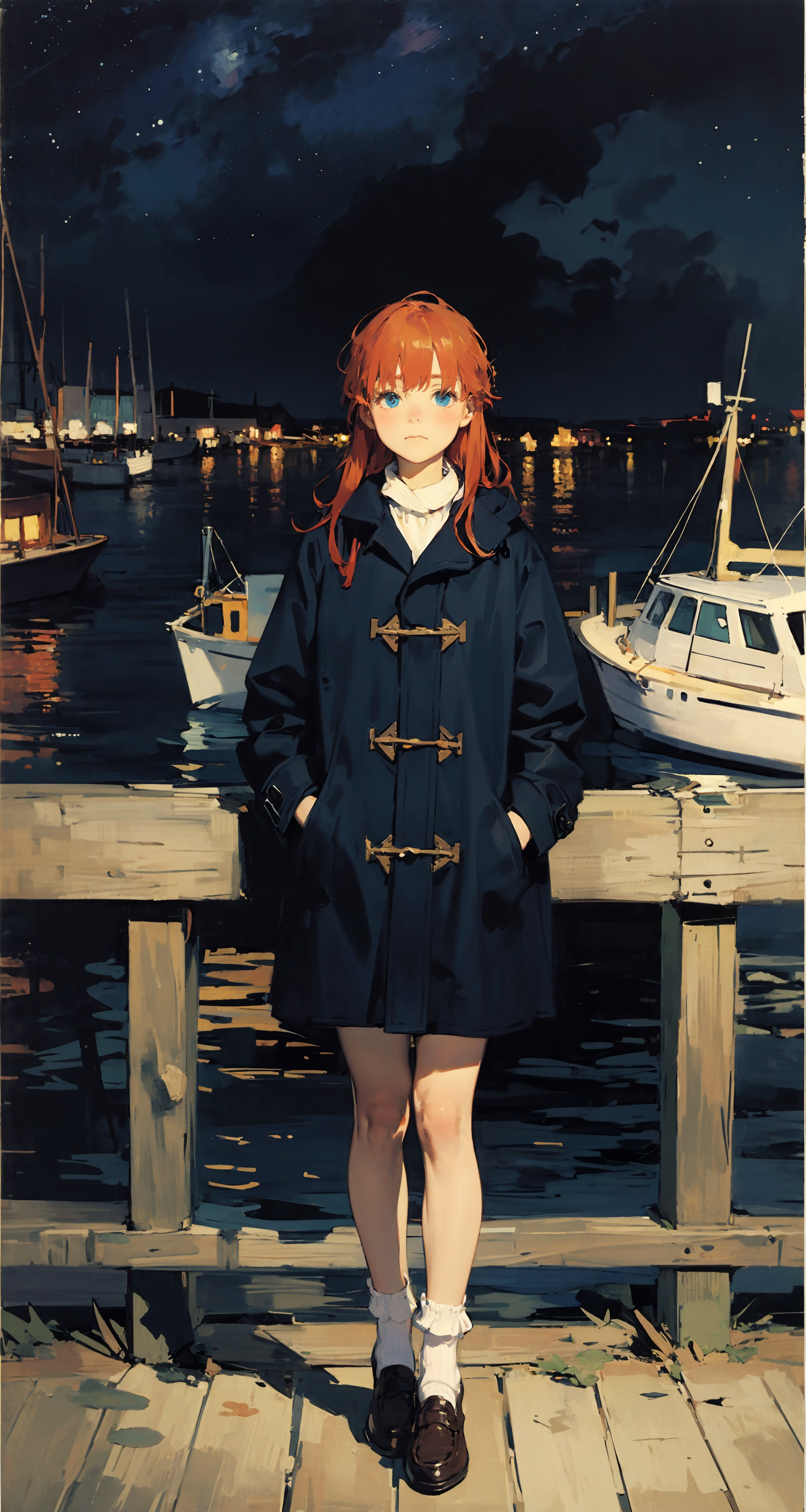 31965-2020294205-1girl,Harbour,Van Gogh's Starry Night_background,Light Color Artist,Loneliness,Long hair，_red hair，blue eyes，sad，duffel coat，loa.png